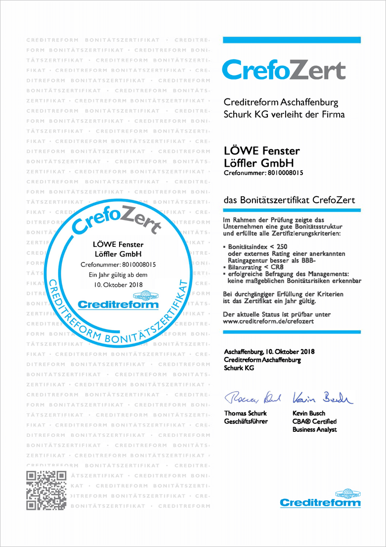  CrefoZert Urkunde