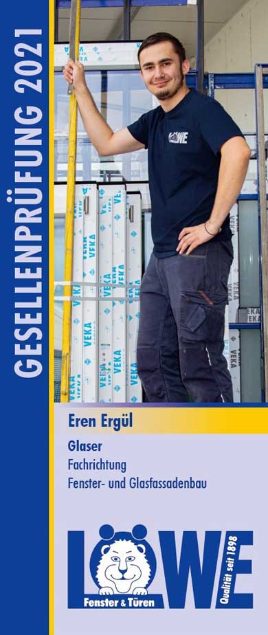 Eren Ergül, Glaser Fachrichtung Fenster- und Glasfassadenbau