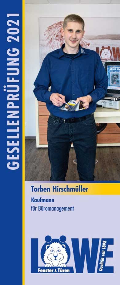 Torben Hirschmüller, Kaufmann für Büromanagement