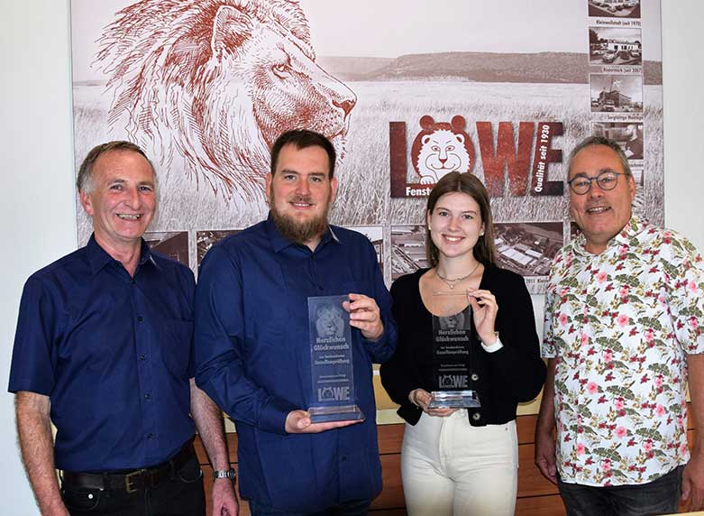 v.l.n.r: Bernd Lang, Florian Lüdiger, Marie Euteneuer, Leo Löffler